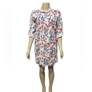 NWT Papinelle Size S Harper Pleated Cosy Organic Cotton Nightshirt 3/4 Sleeves